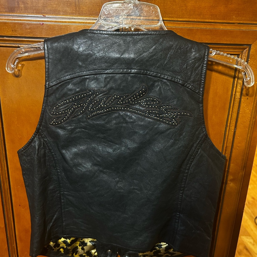 Harley Black Leather Vest